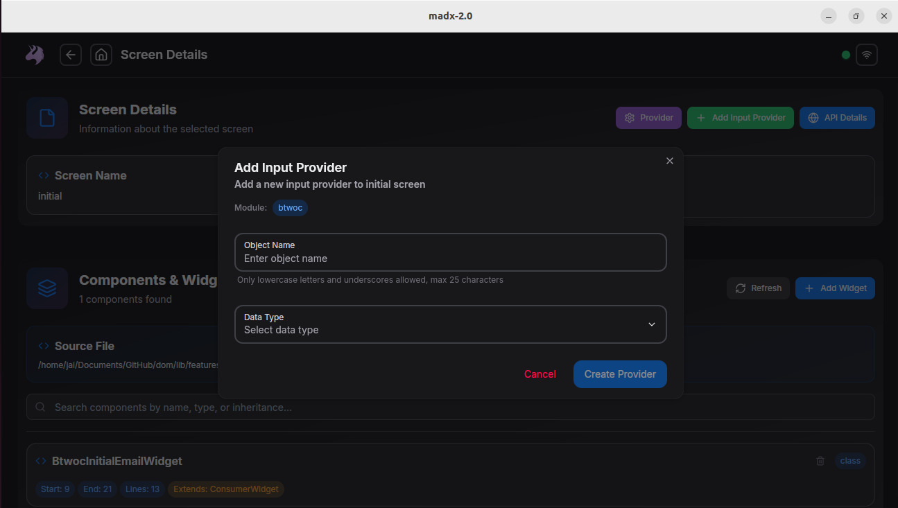 MADX Dashboard Preview