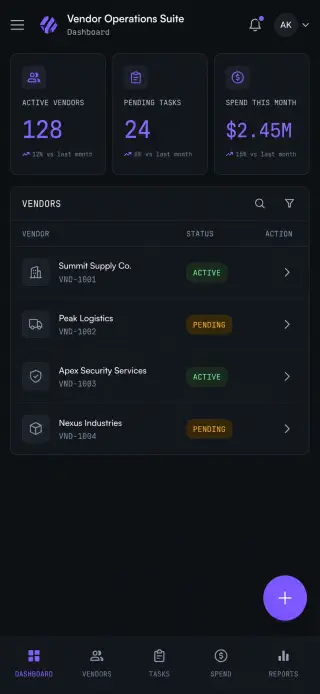 Vendor Operations Suite